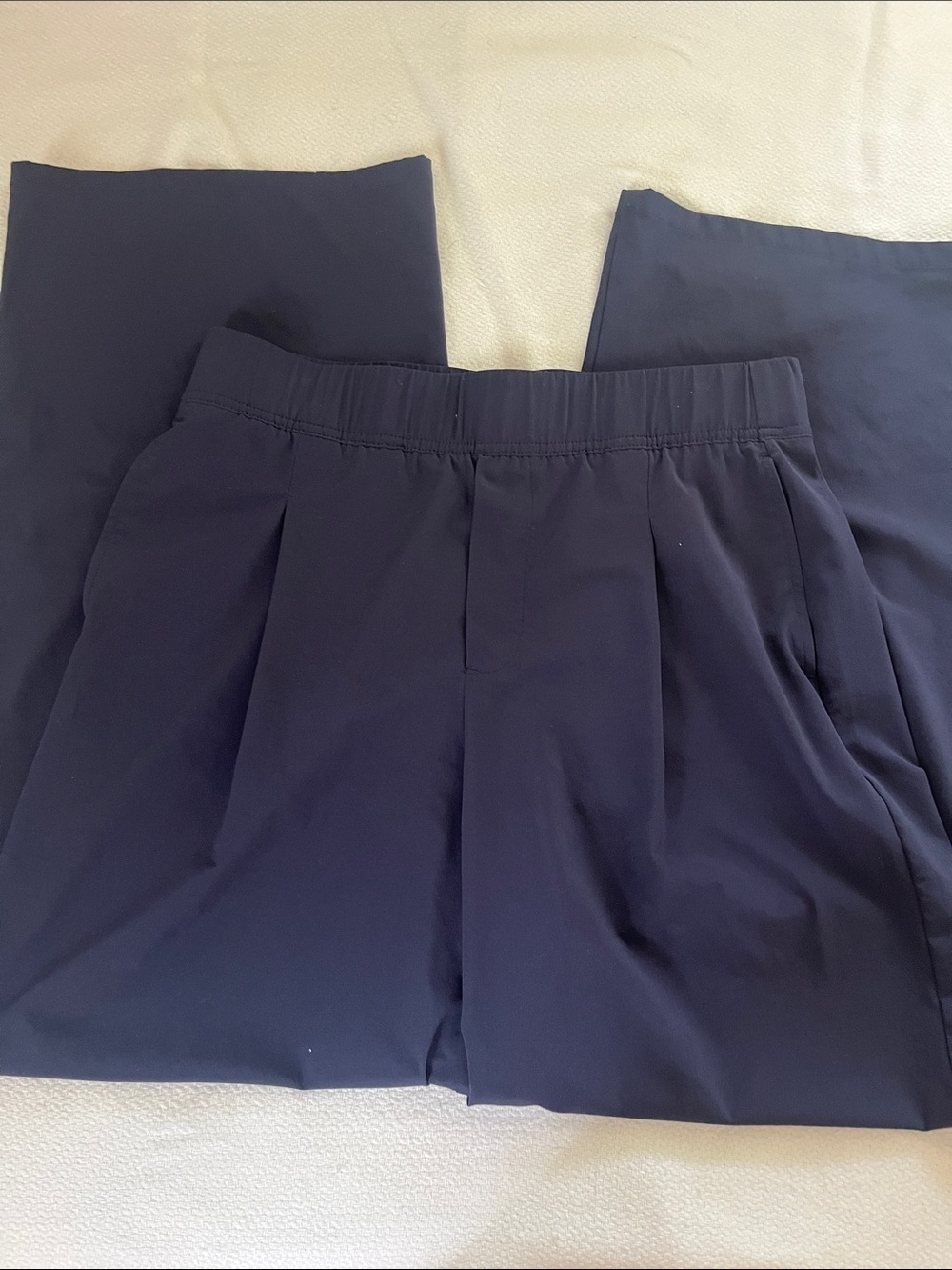 Eddie Bauer Women Navy Elastic-Waist Chino-Style Performance Pants